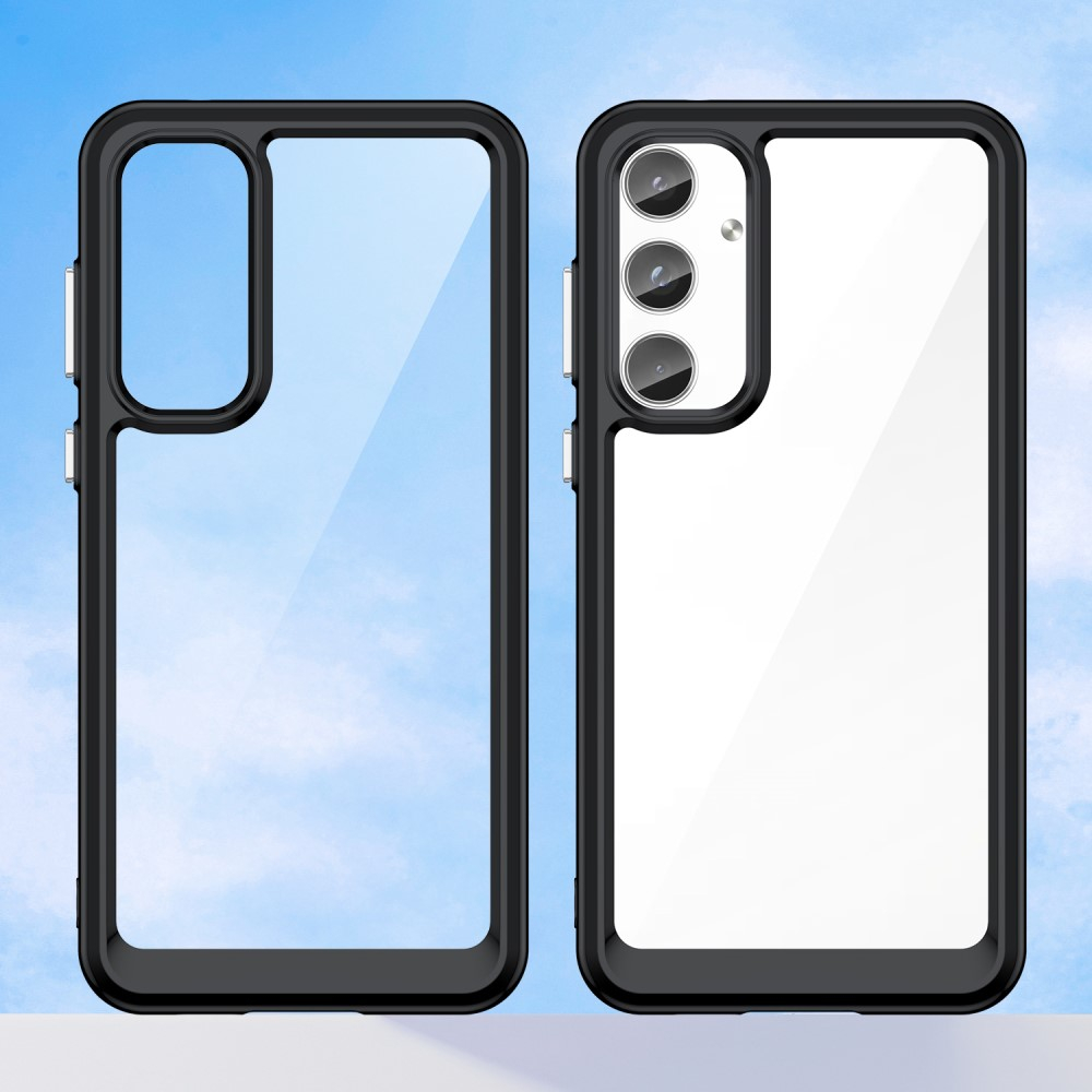 Samsung Galaxy A55 Hybrid Hülle TPU Bumper Acryl Rückseite - Transparent / Schwarz
