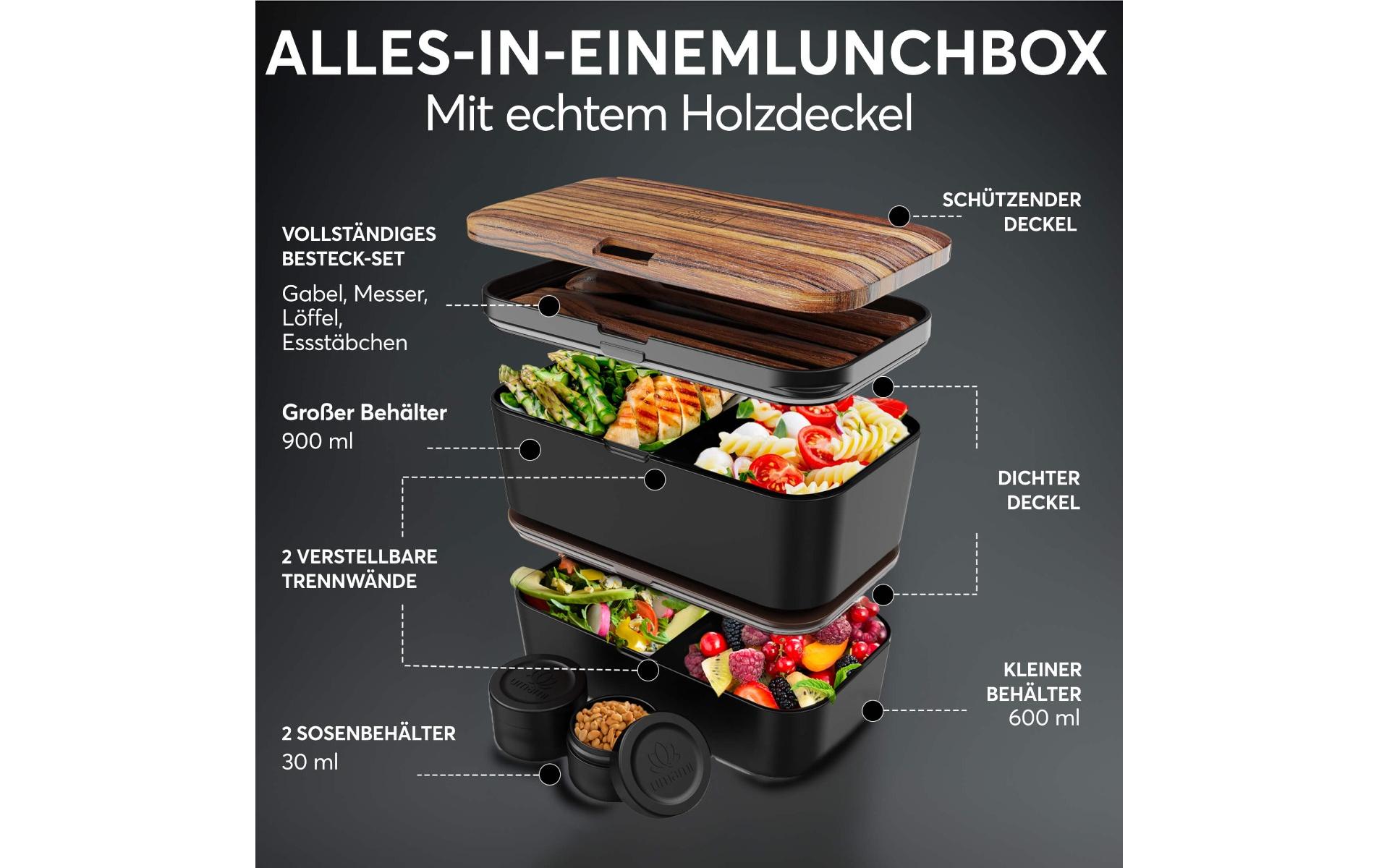 Lunchbox Nestable L Wenge BlackPraktische und nachhaltige Lunchbox