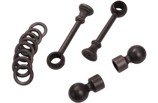 SN DECO GROUP Gardinenstange »Giro« 1 läufig-läufig Fixmass 28 mm, Holz, verschiedene Längen und Farben, Komplettset