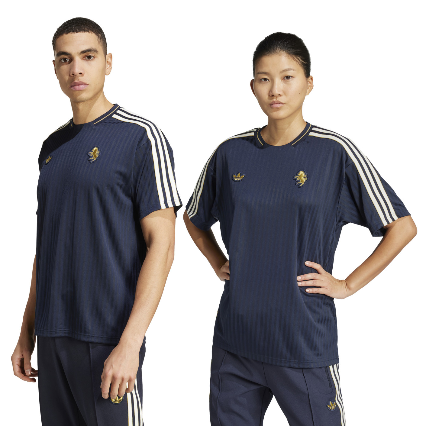 Adidas Juventus Icon T-Shirt 2024-2025 Donkerblauw Wit Goud