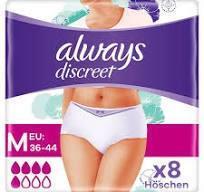 Always Discreet Broekjes Medium Lagetaille 8 Stuks