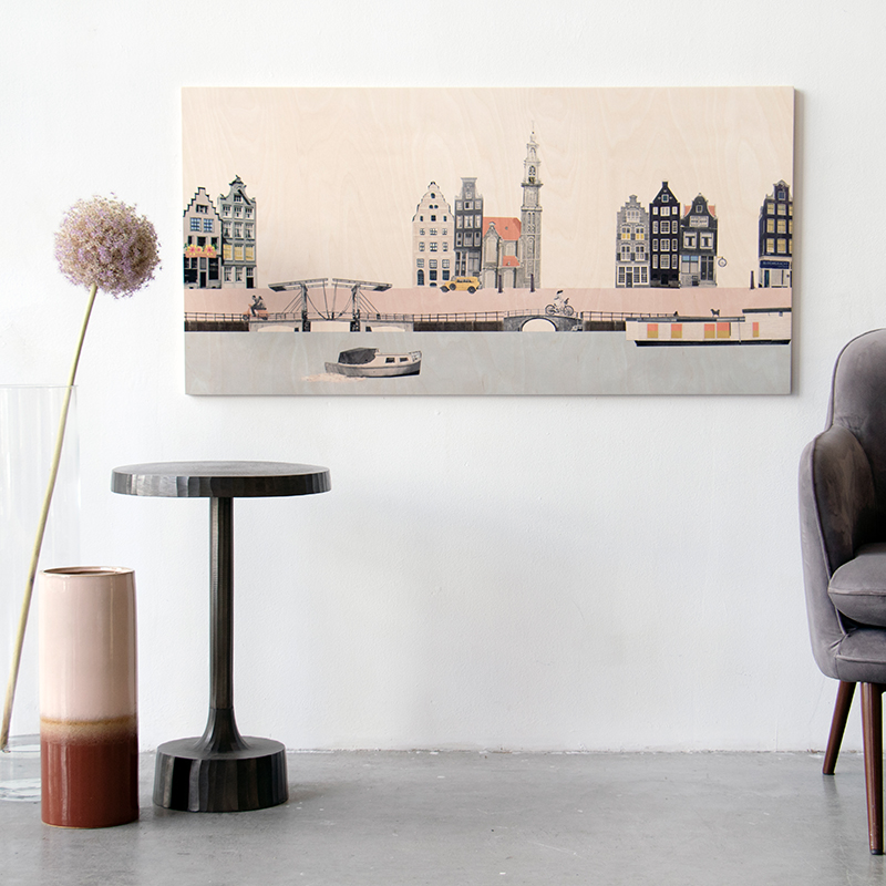 StoryWood wandpaneel Struinen door Amsterdam 80 x 40 cm