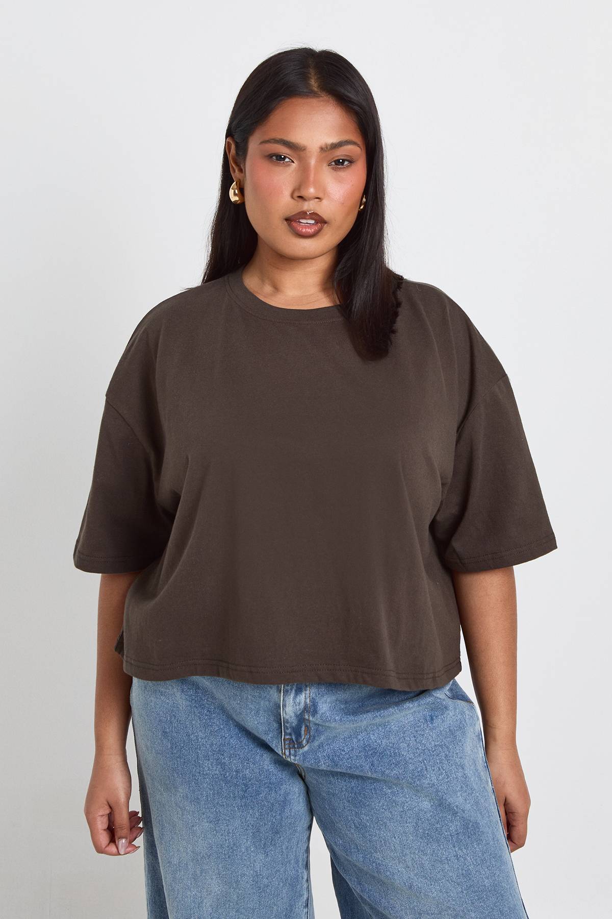 boohoo T-shirt Court Ample Oversize À Coupe Boxy Plus