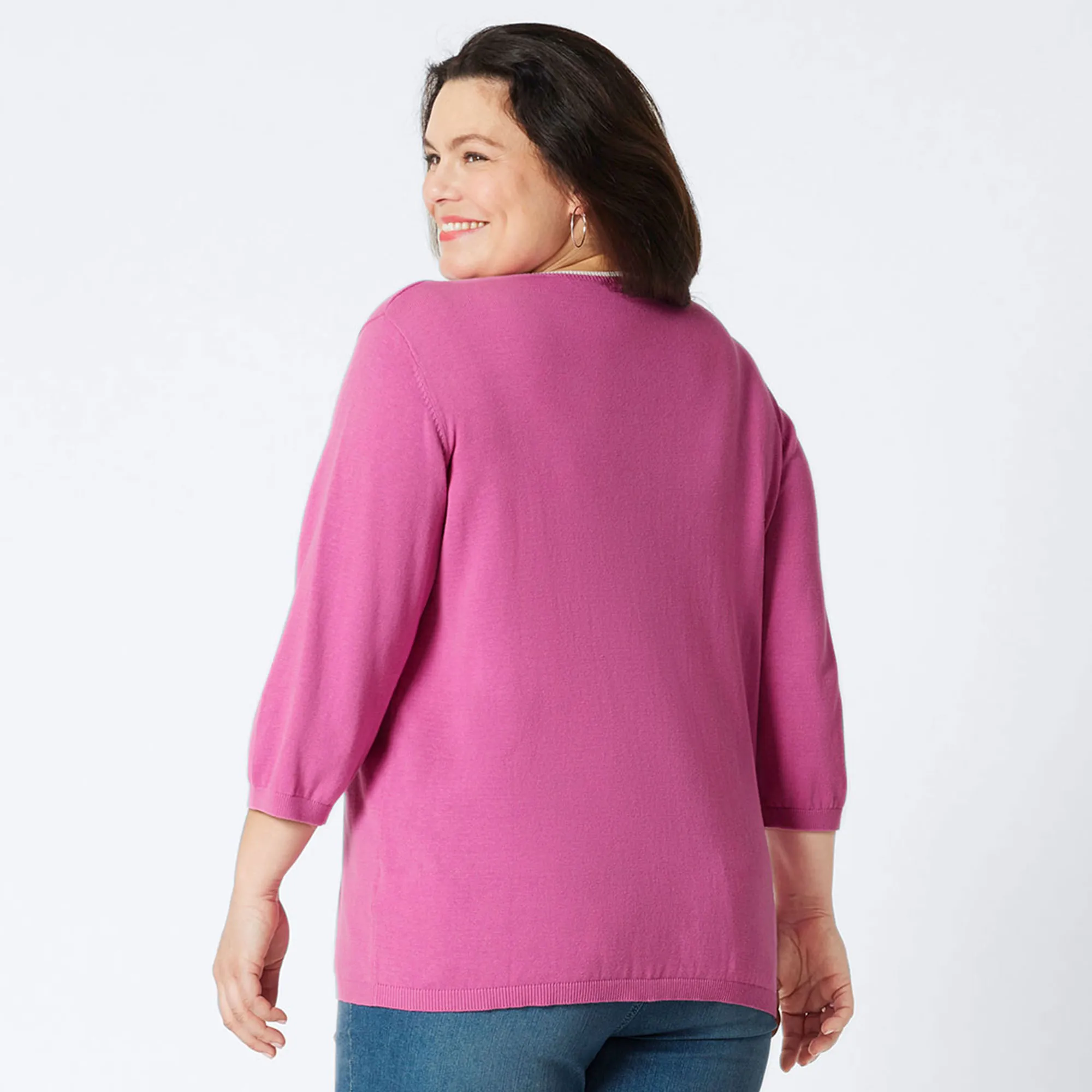 Damen-Pullover mit Kontrast-Einsatz, große Größen