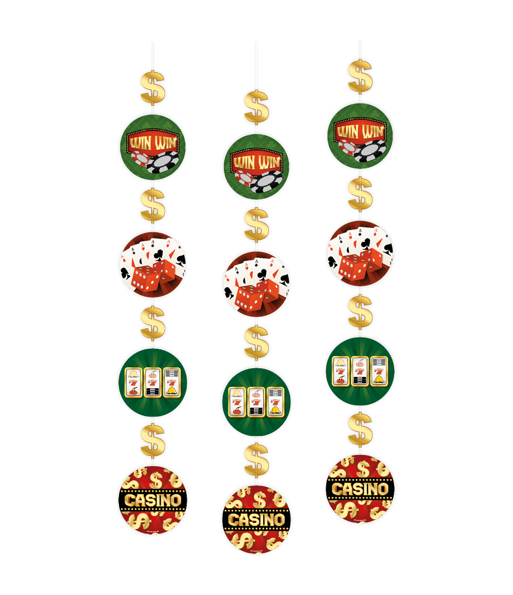 Casino Hangdecoratie 1,2m 3st