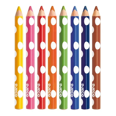 Djeco Farben: 8 dicke Buntstifte