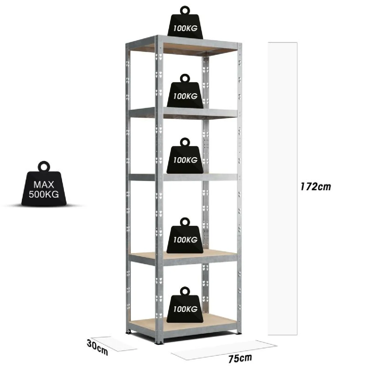 Eurospen Europsen Etagère de Rangement Gris