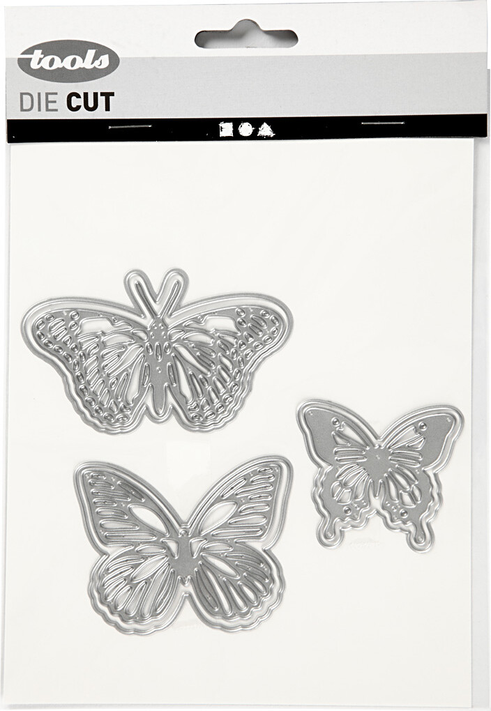 Præge- Og Skæreskabelon - Sommerfugle - Str. 5X4,5+6,5X5+8X4,5 CM