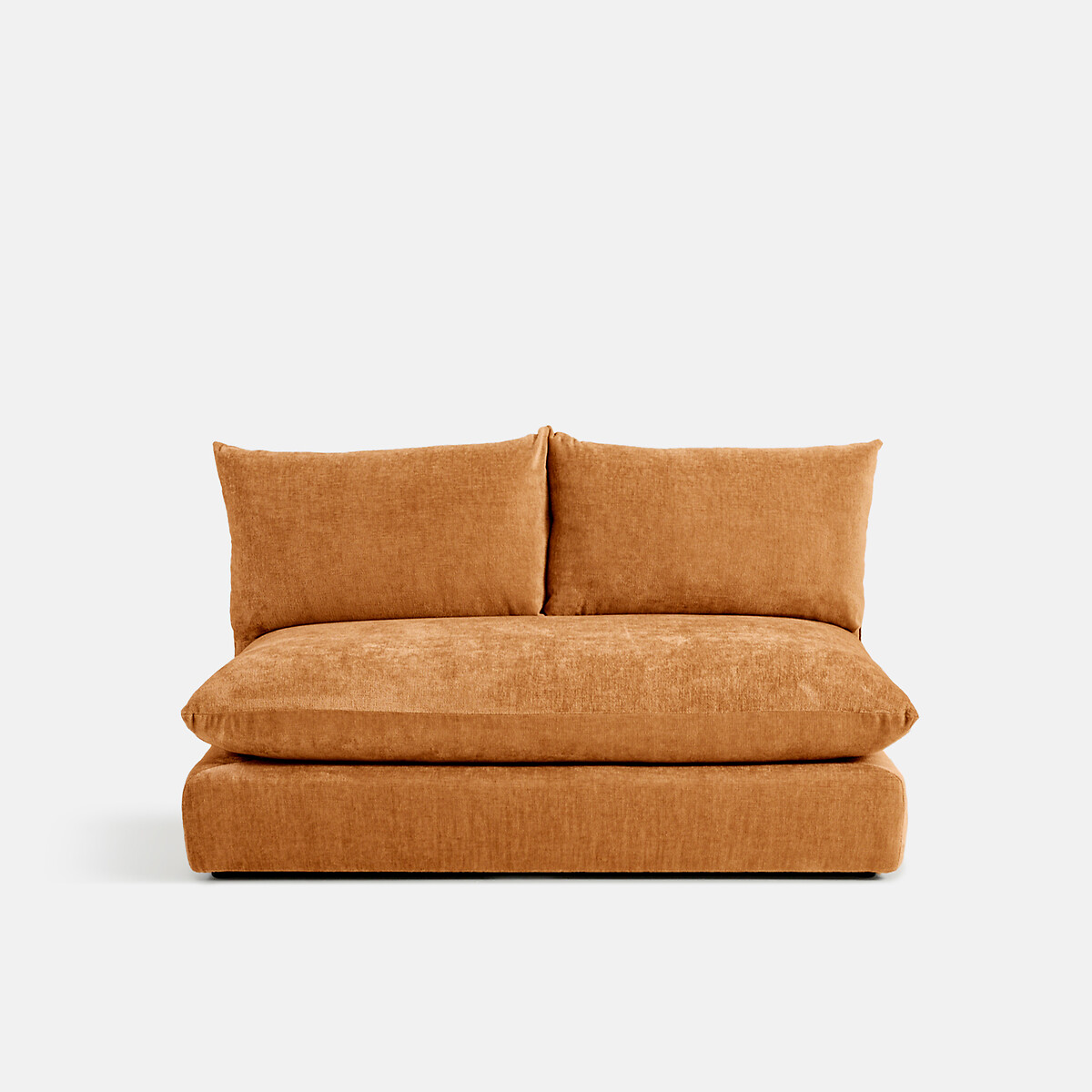 LA REDOUTE INTERIEURS<br>Sofá modular de 2 lugares. Veludo Malo texturizado