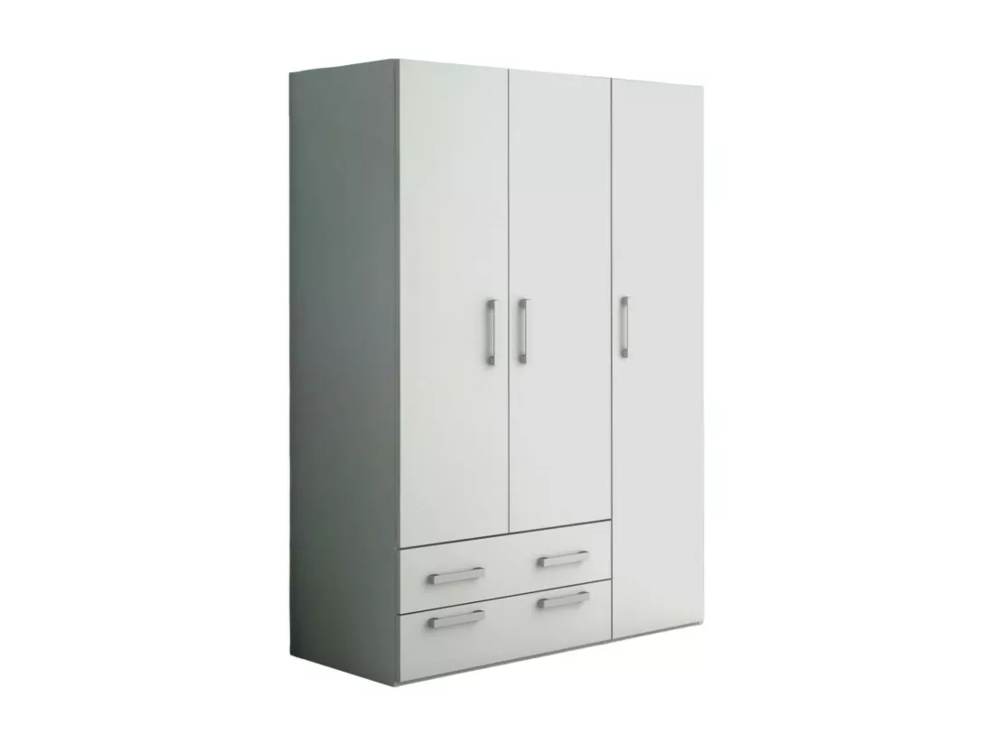 Garde-robe 3 portes Drabit, Meubles de chambre, Dressing avec portes, Armoire, Made in Italy, 120x52h170 cm, Blanc