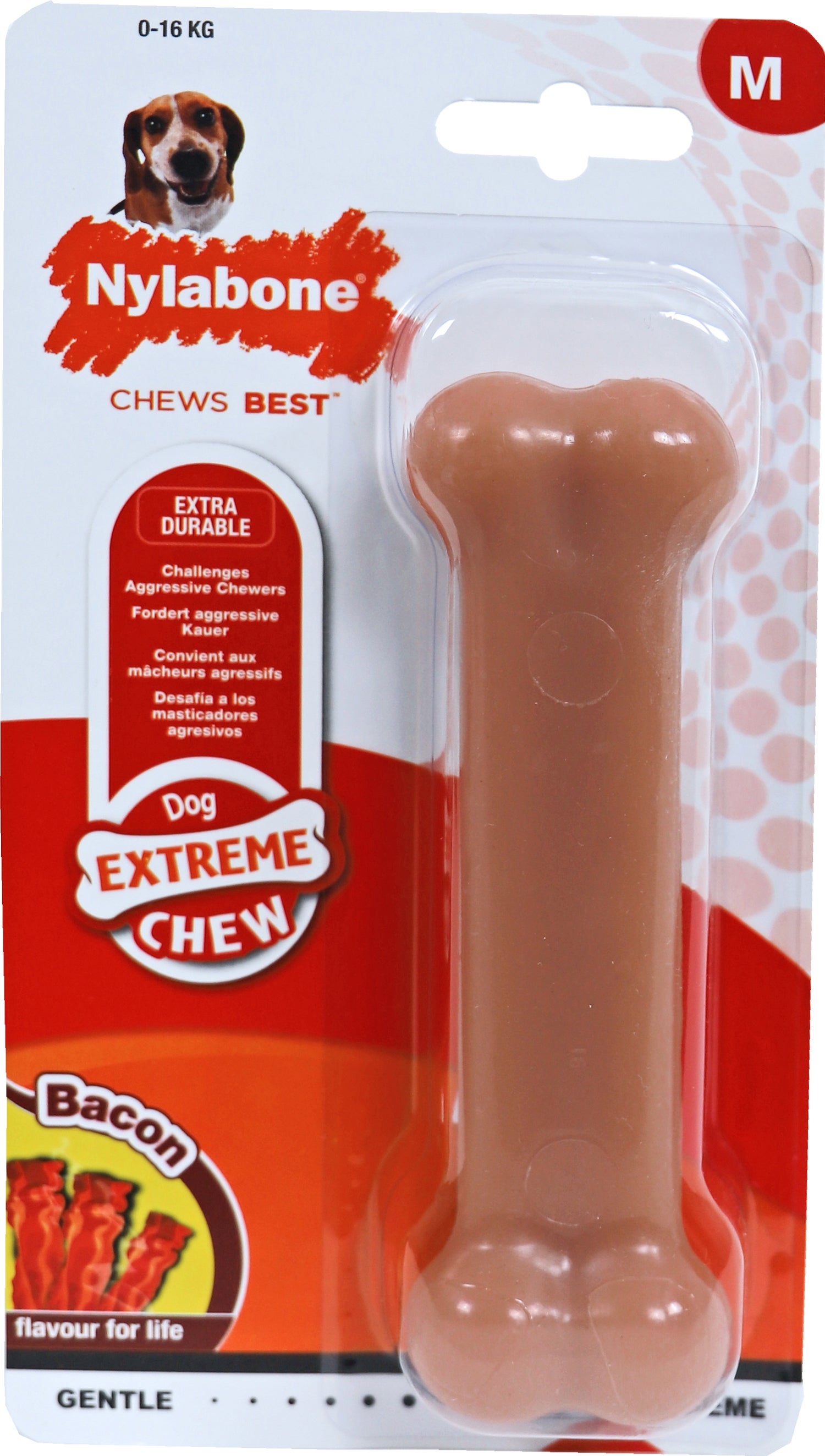 Nylabone hondenspeelgoed Extreme Chew bacon adult M