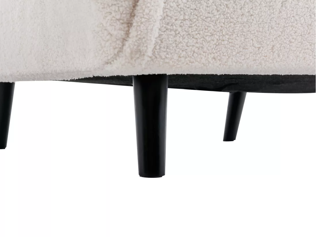 Fauteuil convertible en tissu bouclette ivoire URIBIA