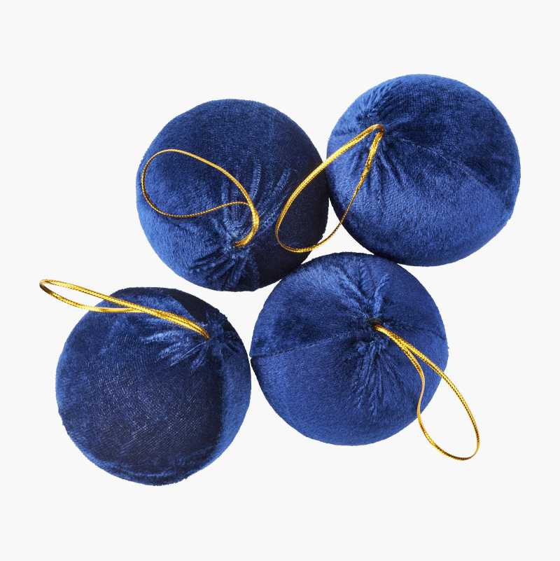 Julekuler fløyel, 4-pakning