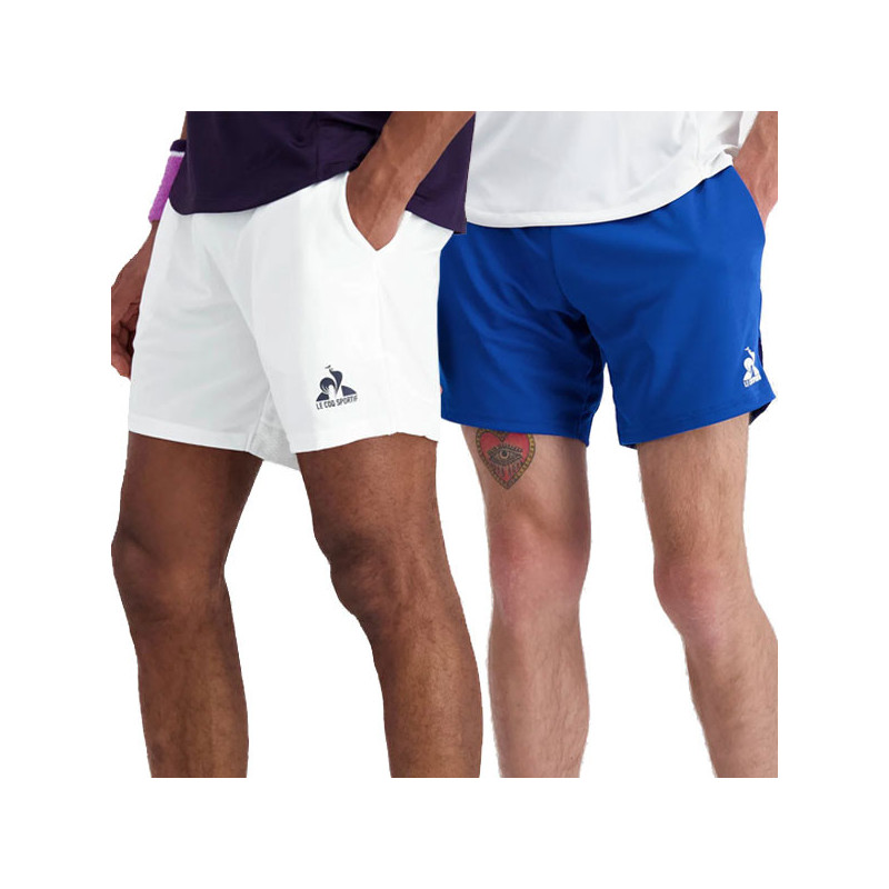 Short de tennis Le Coq Pro N1 blanc ou bleu