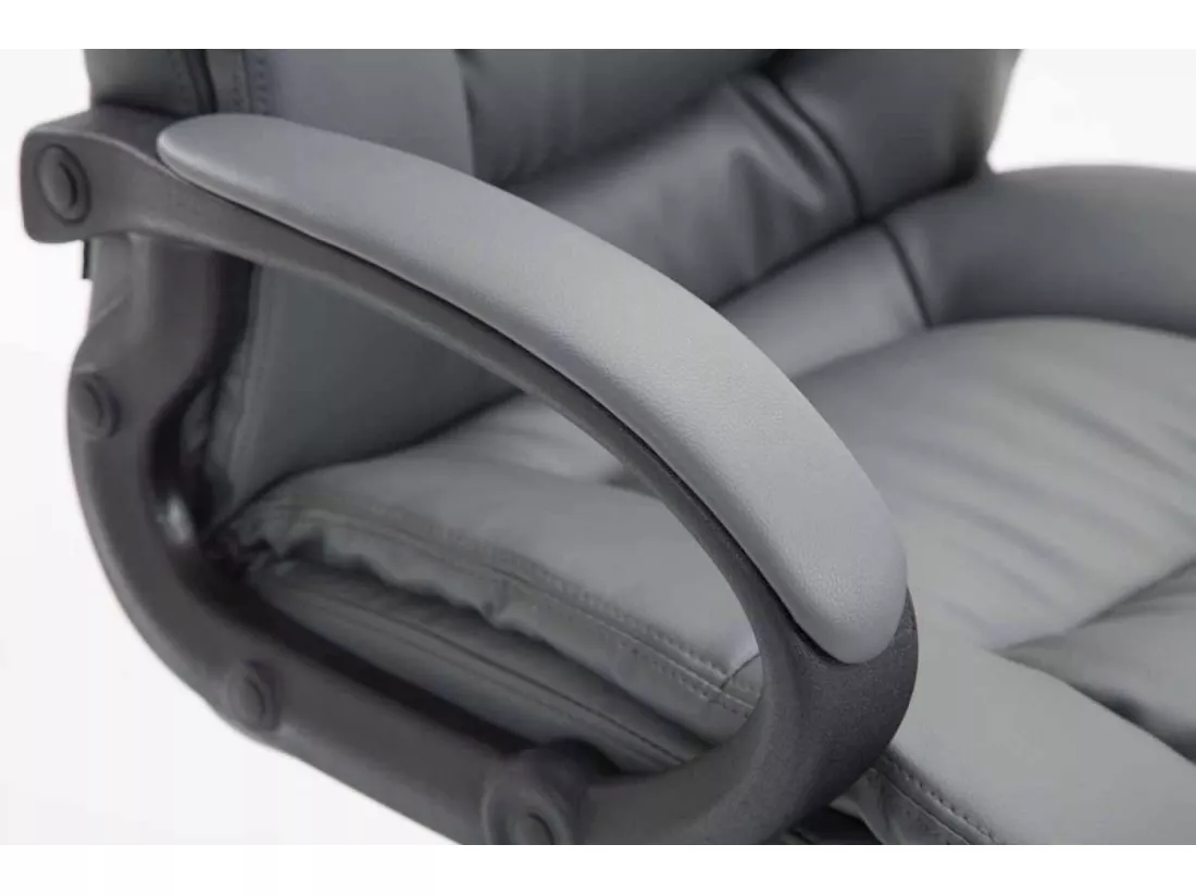 Chaise de bureau - Similicuir & Noir - Gris - XL Sparta