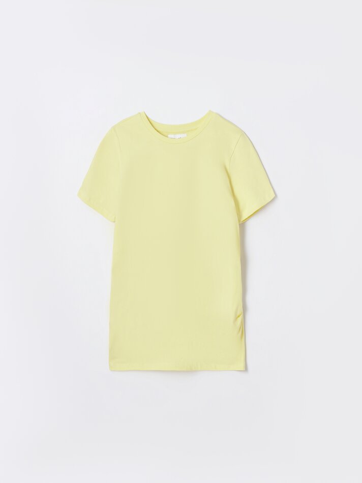 Camiseta de maternidade de manga curta - Amarela