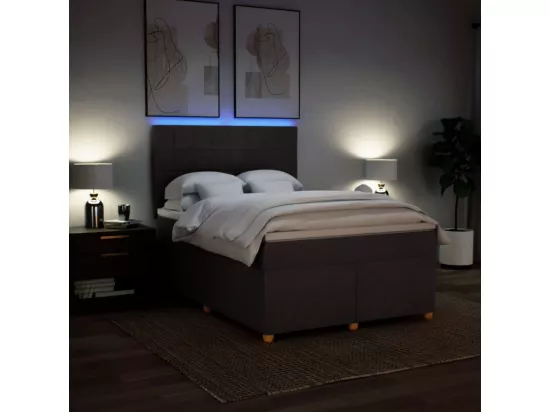 Sommier à lattes de lit avec matelas Marron foncé 160x200 cm