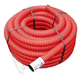 Gaine pour réseaux enterrés rouge Ø 63 mm x 15 m