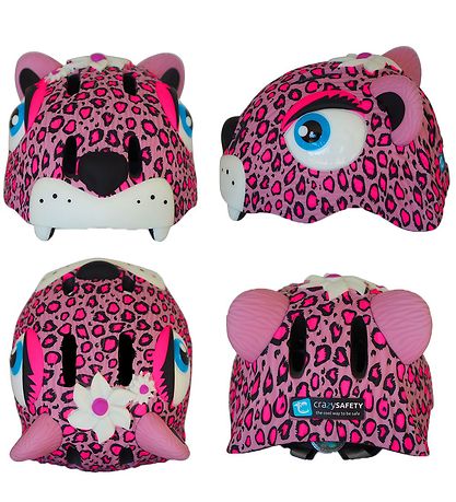 Crazy Safety Fahrradhelm m. Leicht - Leopard - Pink
