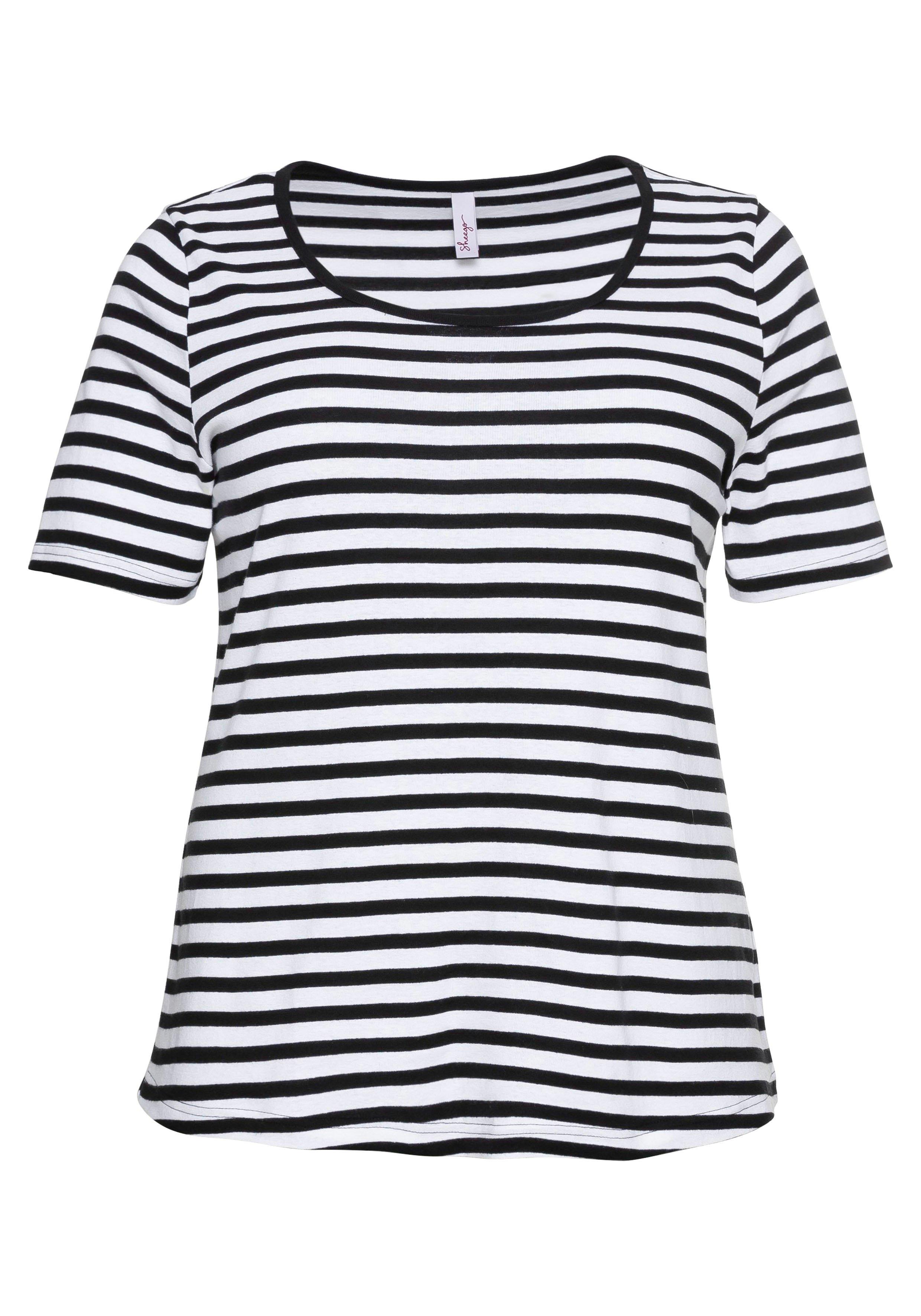 T-Shirt mit Streifen und Rundhalsausschnitt