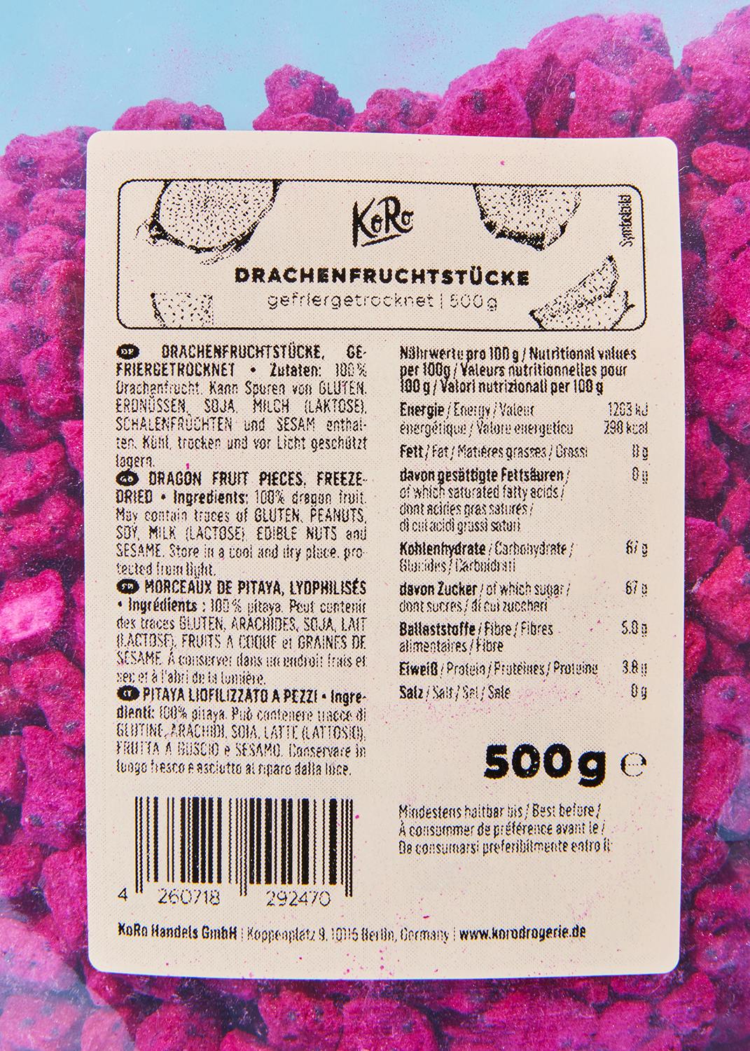 Gefriergetrocknete Drachenfrucht 500 g