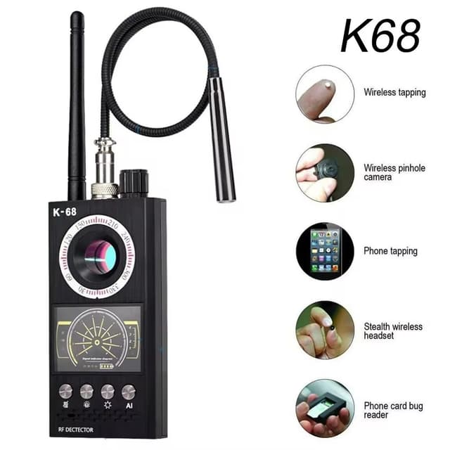 trådløs signaldetektor RF Bug Finder Anti-Spy Kameradetektor GPS Tracker Locator opgraderet version