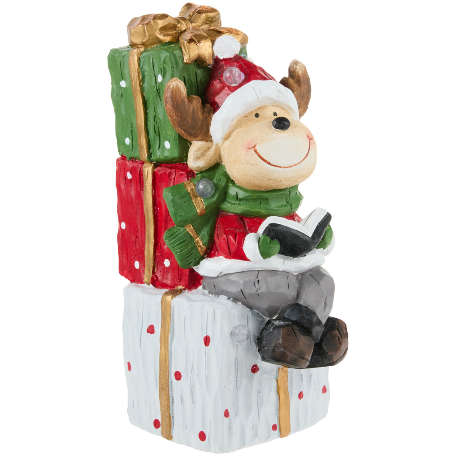 Tonfigur Hirsch auf Geschenke LED