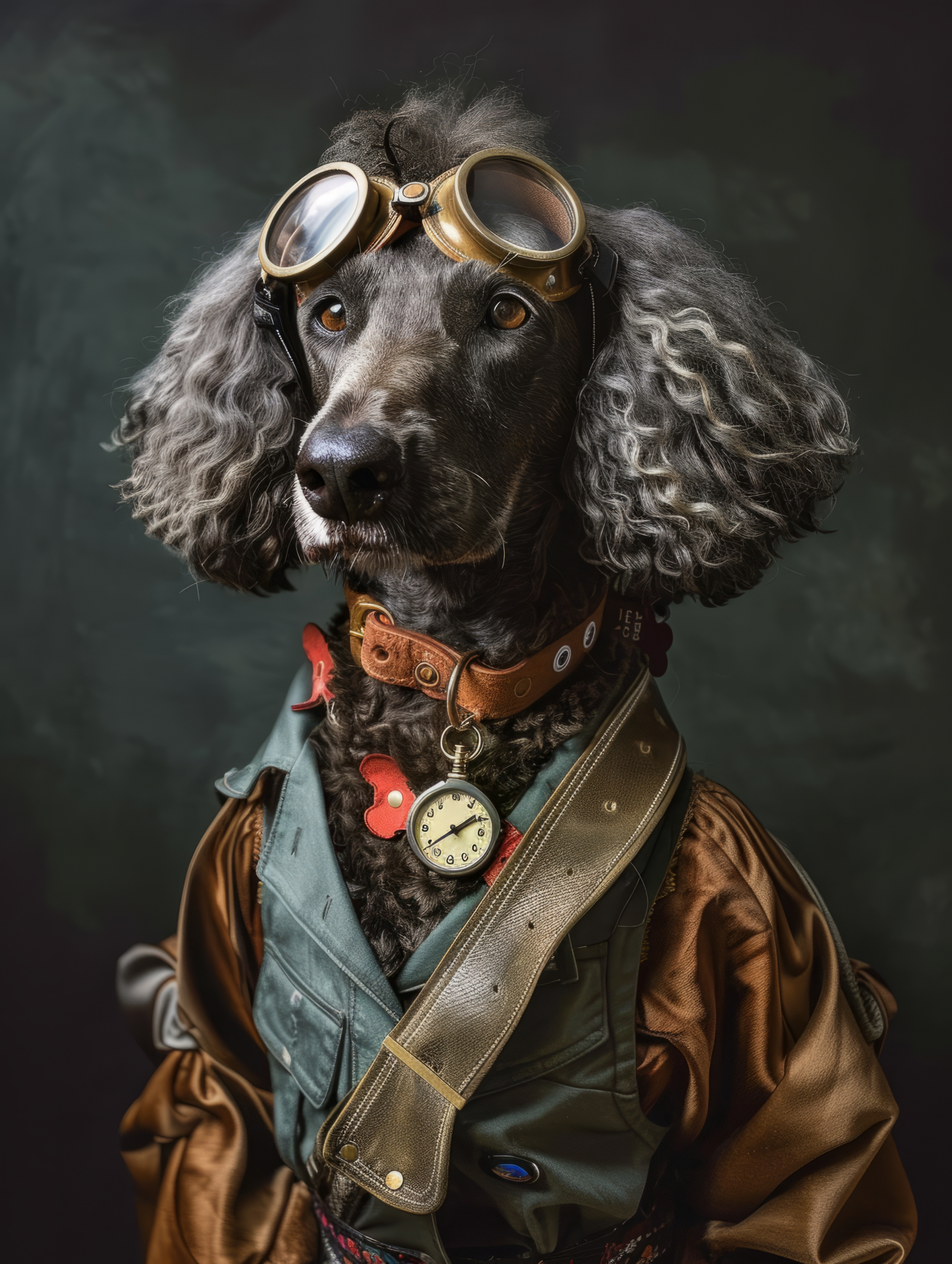 Canvas schilderij van een Curly Coated Retriever 40x60 cm