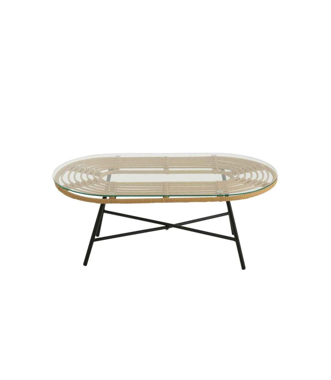 Paris Prix - Table Basse De Jardin celeste 90cm Naturel & Noir