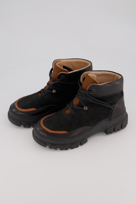 Leder-Boots, Bergsteiger-Optik, Weite H