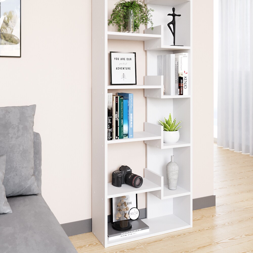 Vicco Bücherregal Raumteiler Standregal Fico Weiß 6 Etagen Wandregal Hochregal