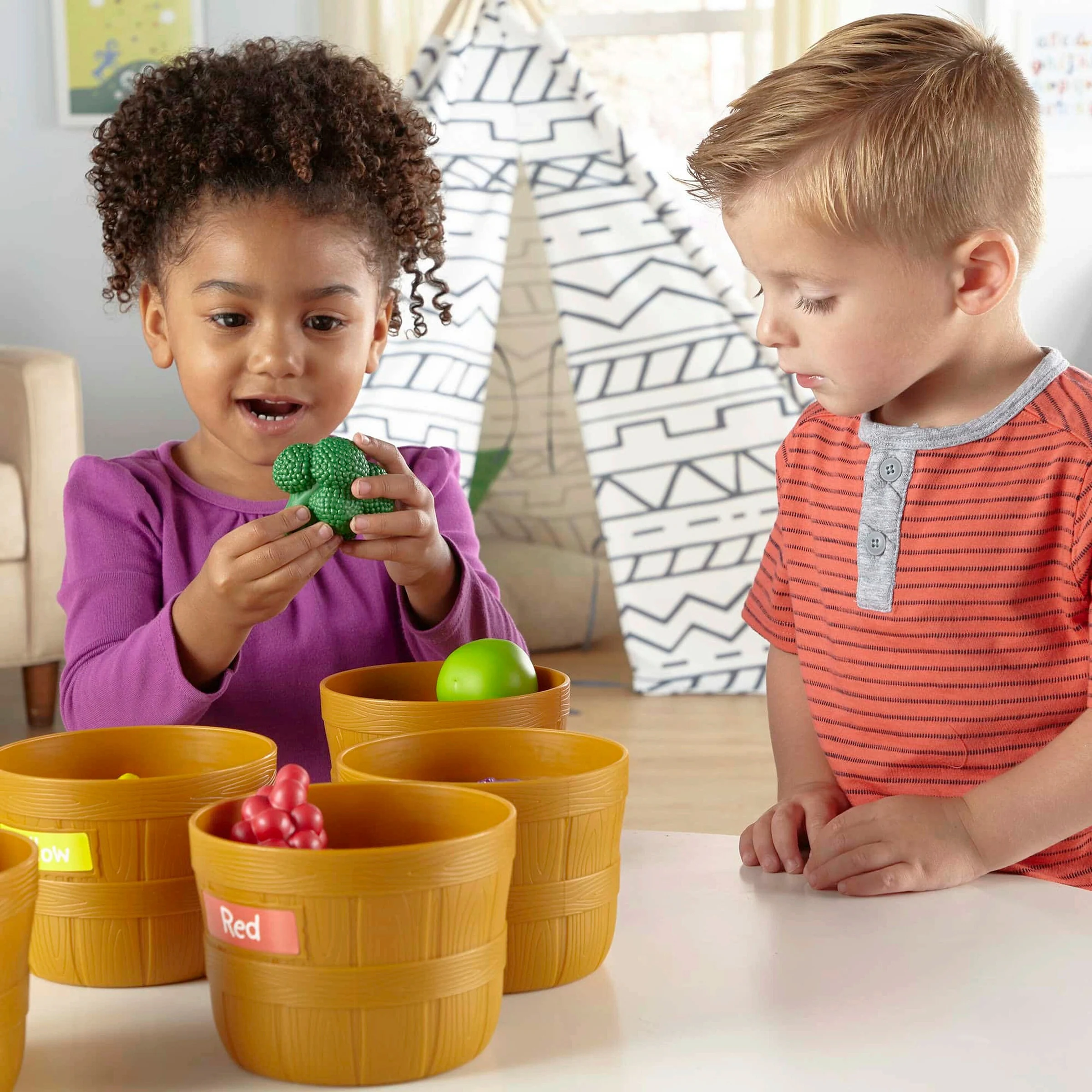 Learning Resources Sortierset Obst & Gemüse - Farben und Sortieren lernen