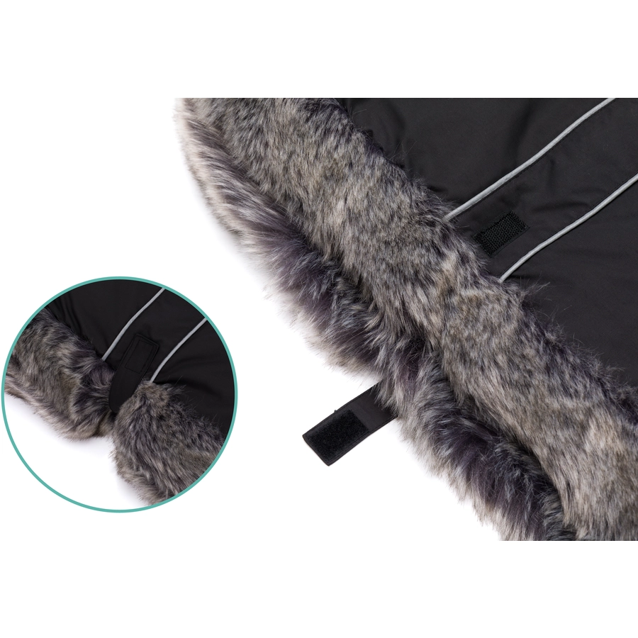 fillikid Händewärmer Halifax mit Pelz schwarz