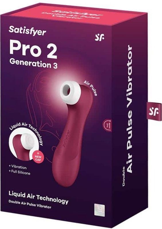 Satisfyer Pro 2 Gen 3 Rood met Handful Medium Dildo Combinatie Voordeel Set