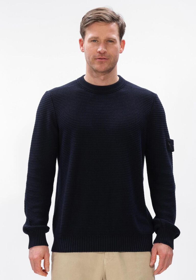 donkerblauwe stone island trui crew neck s00fa