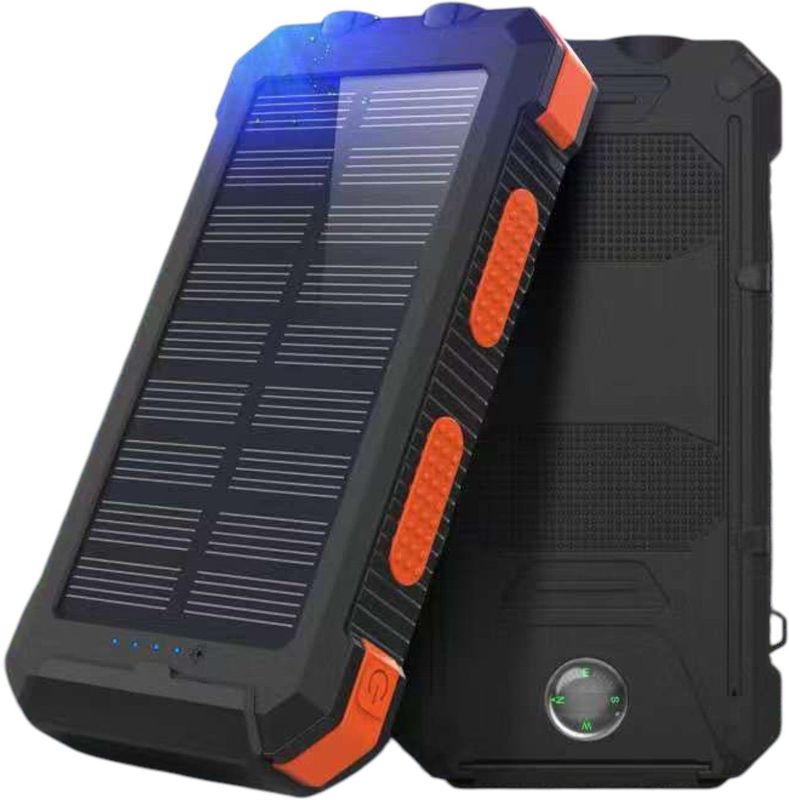 Powerbank - Draadloze Zonne-energie Powerbank - 20000 mAh - Waterdicht - Zwart - USB Snellader