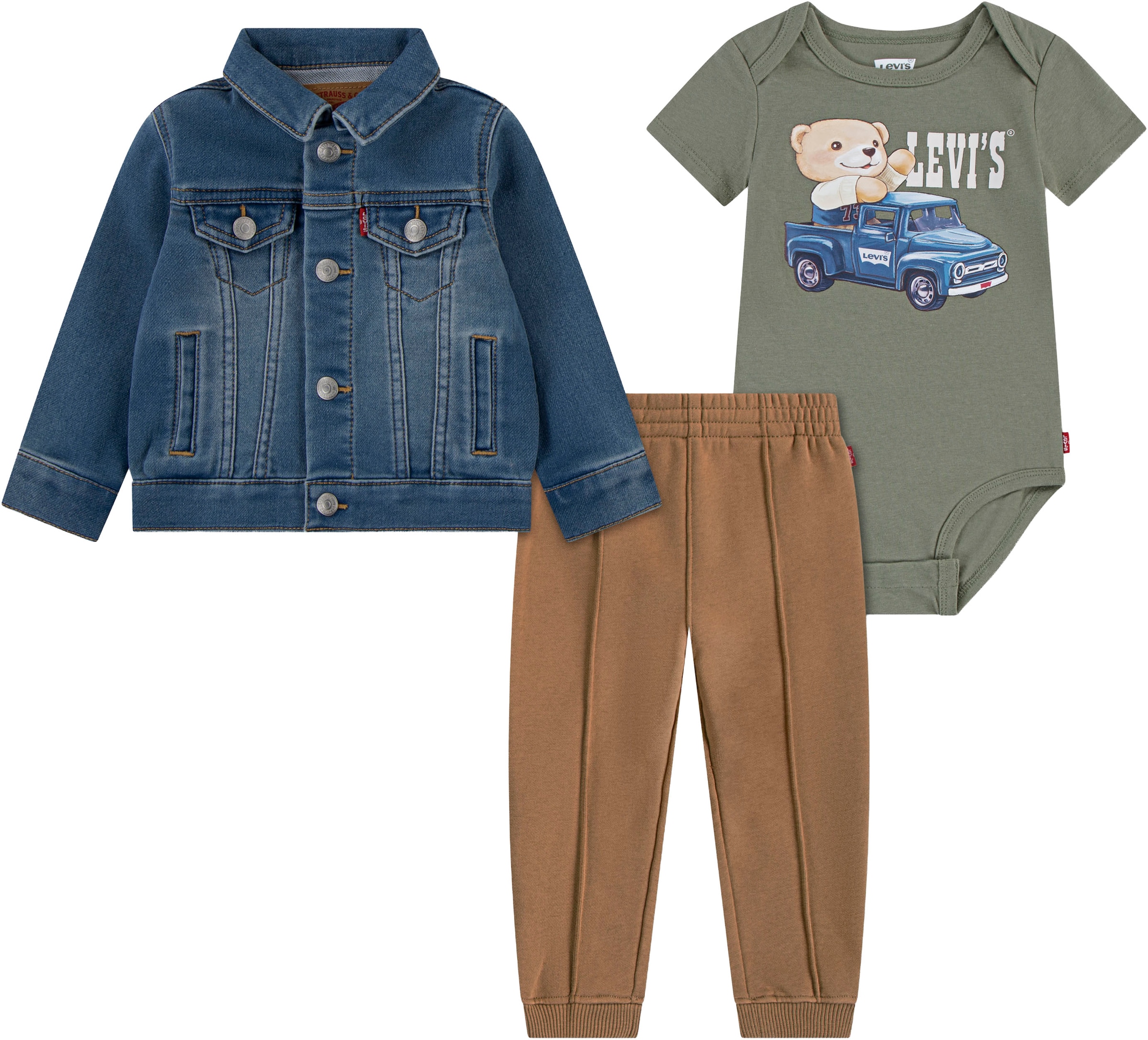 Levi's® Kids Body & Hose »LVB TRUCKER, TEE,JOGGER«, 3 Stk. und Jeansjacke, for Boys