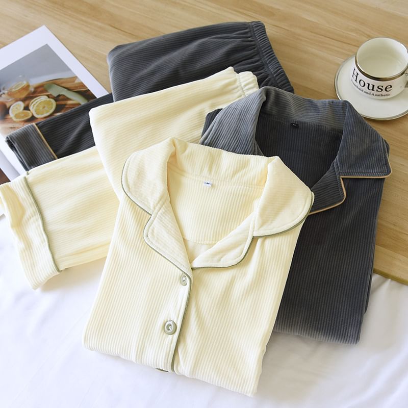 Dogini - Pyjamaset met bijpassende contrasterende bies voor koppels