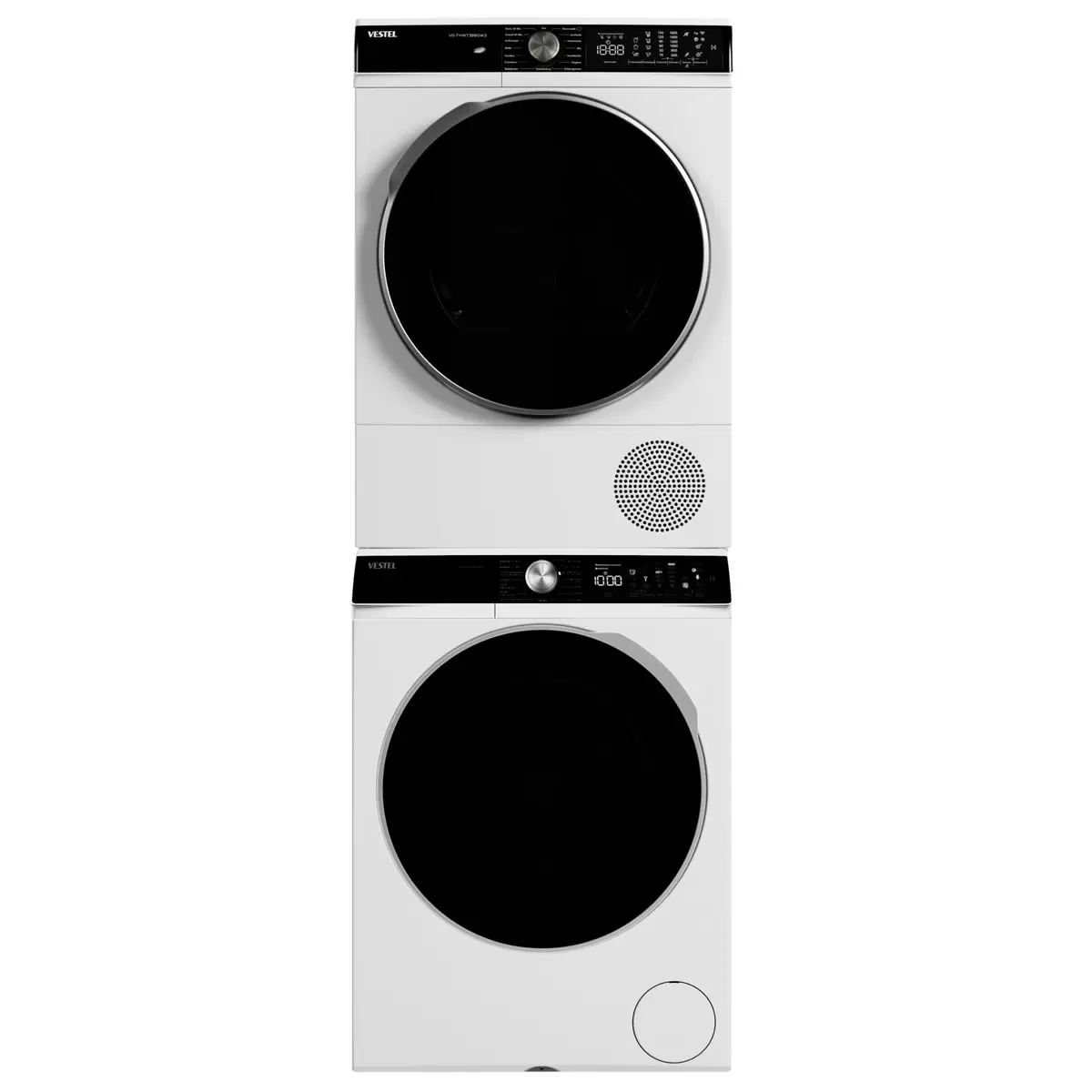 Set Waschmaschine und Trockner VESTEL Waschturm 8kg WiFi,