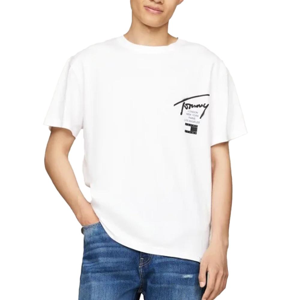 Tommy Hilfiger T-shirt Blanc Homme Tommy Hilfiger Graffiti
