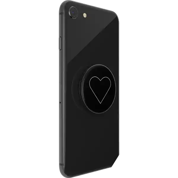 PopGrip White Heart Black