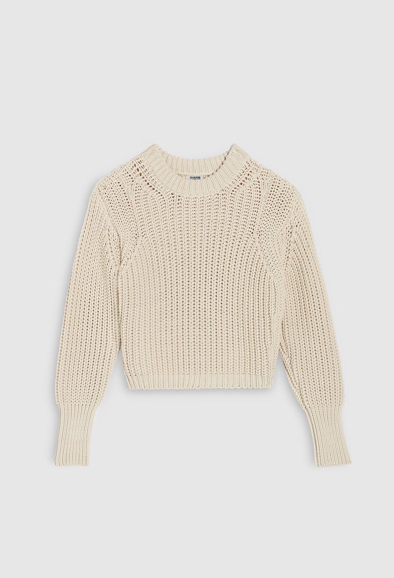 Pull beige grosse maille