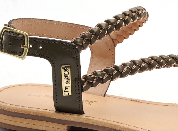 Les tropeziennes nu pieds plats femme hapydea f kaki