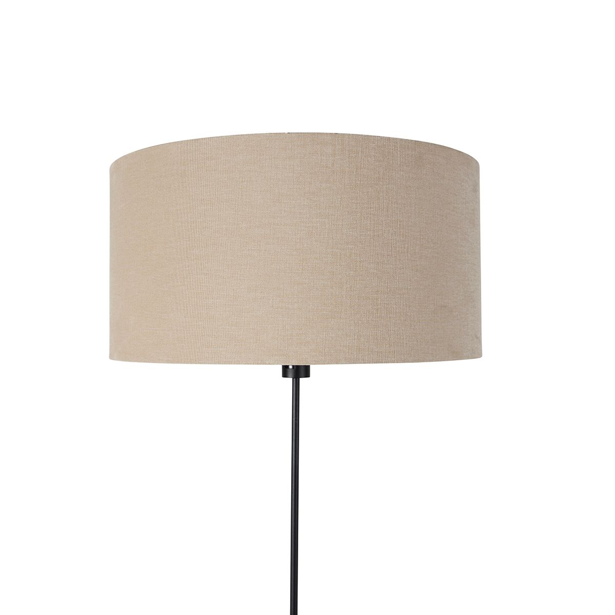 Vloerlamp zwart verstelbaar met kap lichtbruin 50 cm - Parte