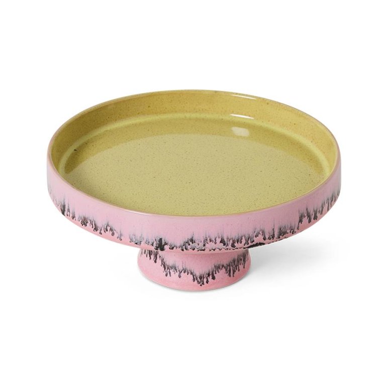 HKliving 70's Ceramic taartplateau op voet Ø21 Comet