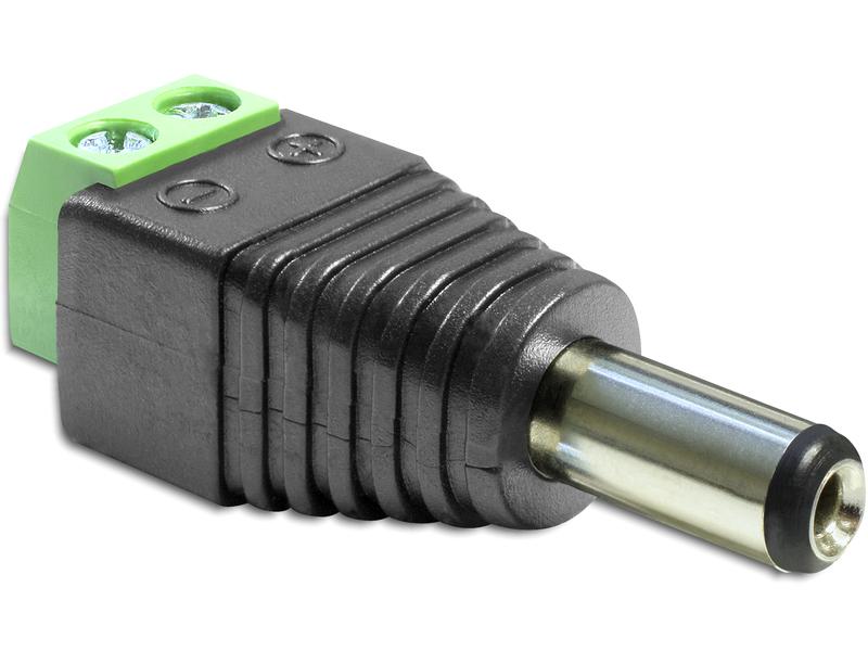 Delock Hohlstecker DC 5.5 x 2.5 mm Stecker > Terminalblock Delock Adapter DC 5.5 x 2.5 mm Stecker > Terminalblock 2 Pin