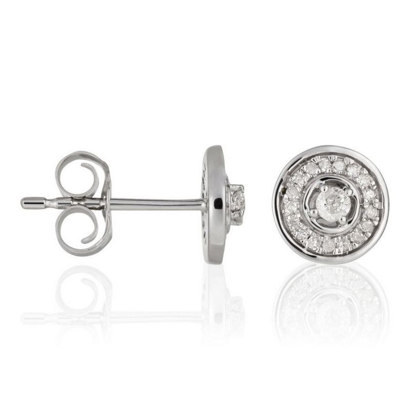Boucles d'oreilles Or Blanc et Diamant