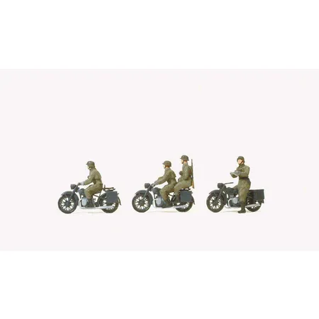 Preiser Kradschützen aufgesessen Motorrad