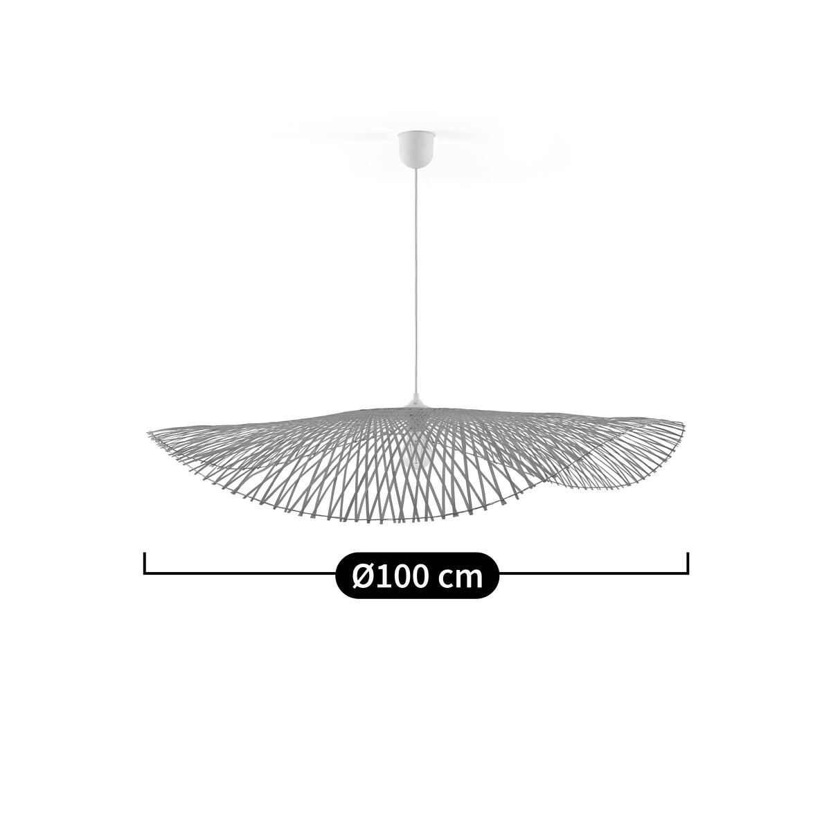 LA REDOUTE INTERIEURS<br>Candeeiro suspenso em bambu Ø 100 cm, Ásia