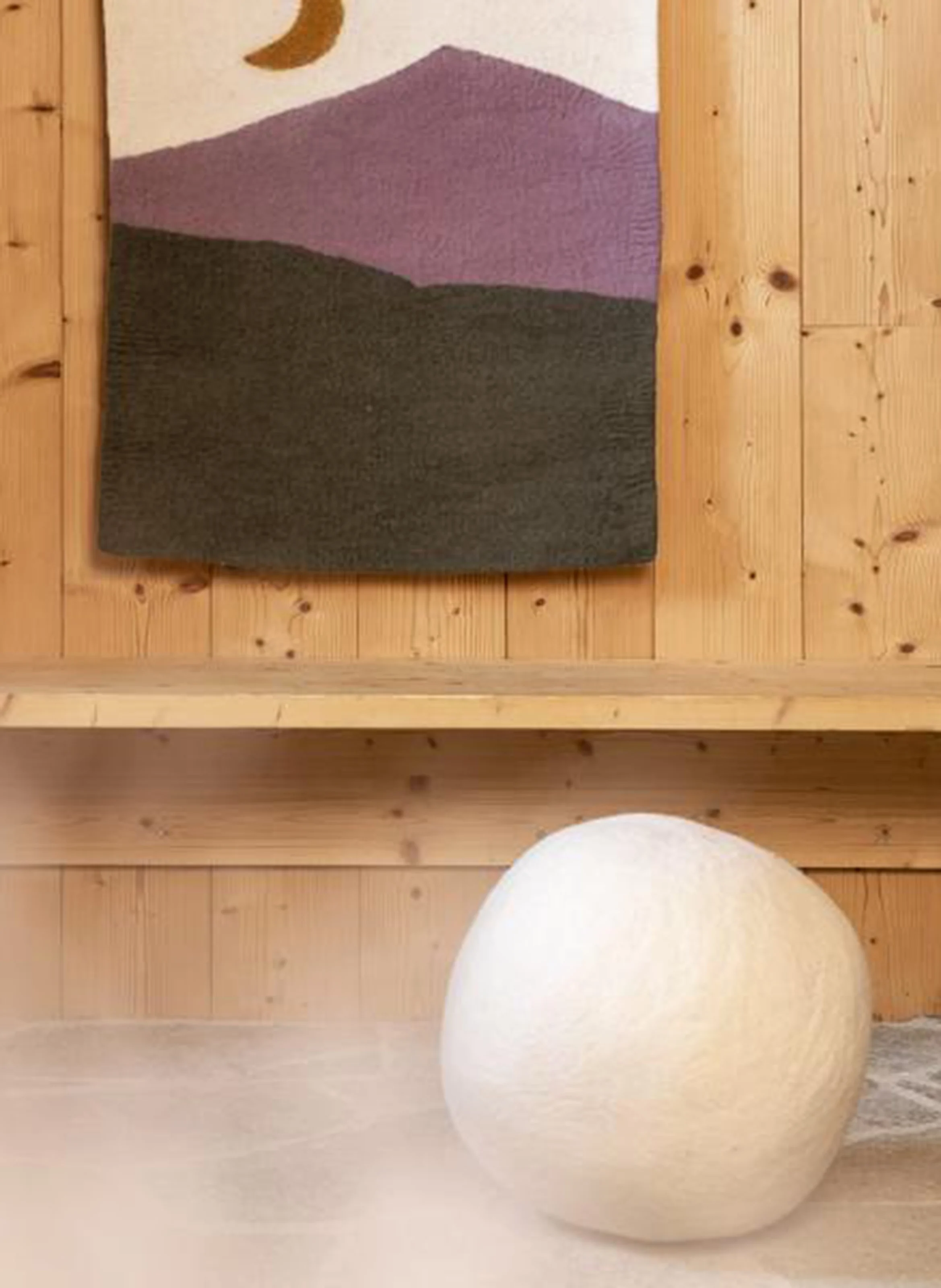 POUF XXL - Balle pouf XXL en feutre de laine| Blanc